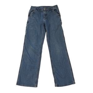 Carhartt Jeans Boys Size 14 Blue Carpenter Dungaree Adjustable Waist Play Pants